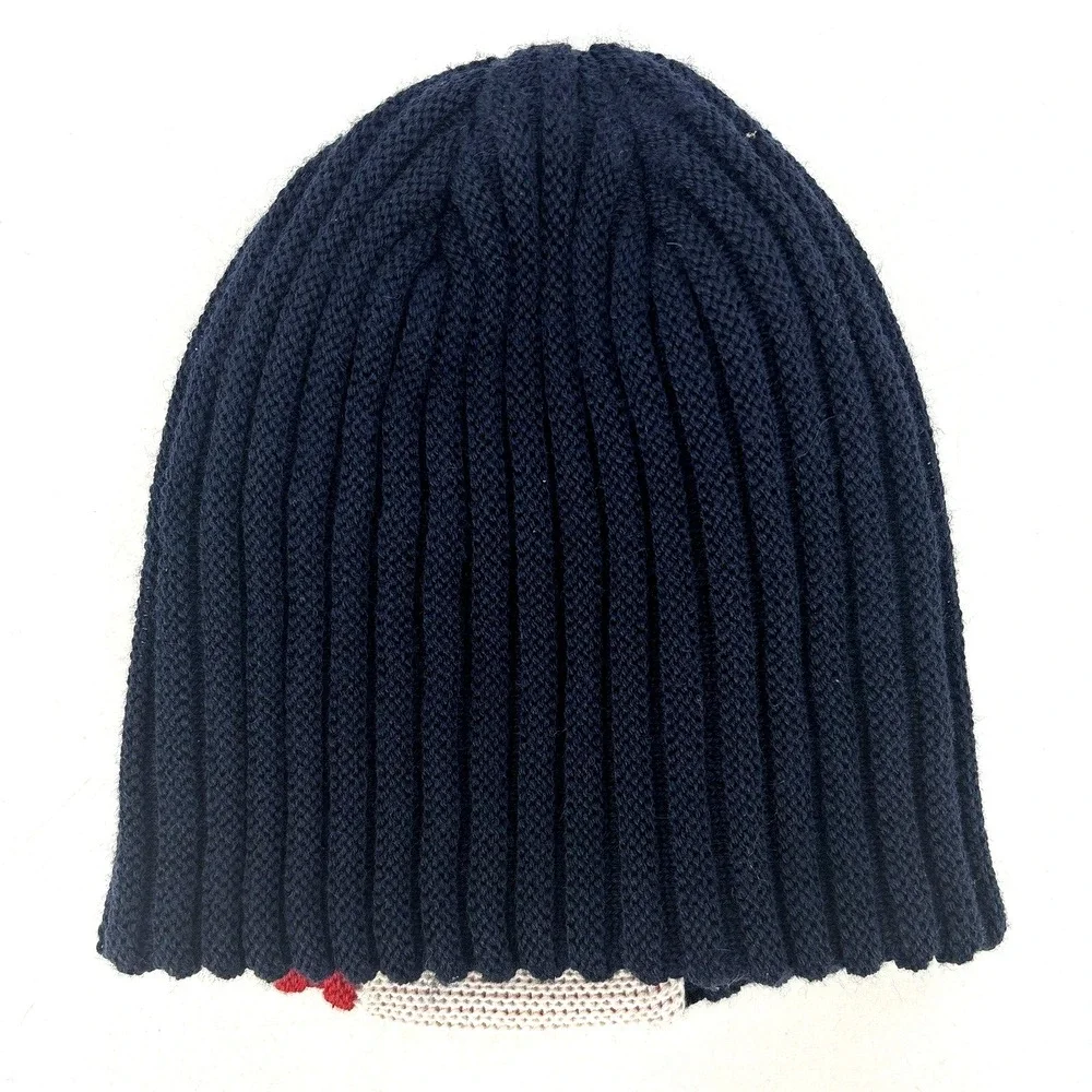 Smartwool Beanie Hat Kids Boys Sz OS‎ Blue Red White Knitted Ribbed Stretch